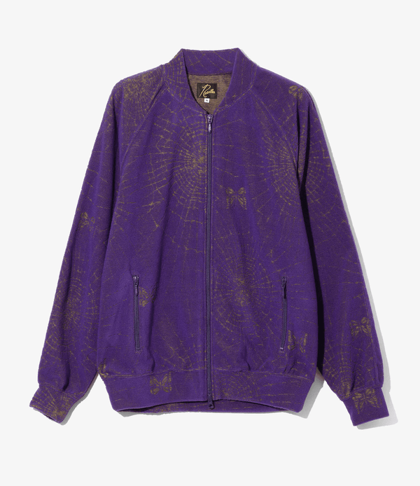 Needles/RIB COLLAR TRACK JACKET - PILE JACQUARD / SPIDER WEB - A-Purple