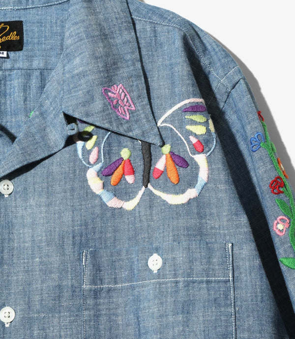Needles ONE-UP COTTON CHAMBRAY INDIA EMB. 24ss SHIRT