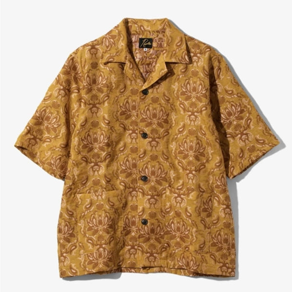 NEEDLES/Needles/×KAE TANAKA CABANA SHIRT - KT JACQUARD Coverna Shirt Short Sleeve Shirt - MUSTERD
