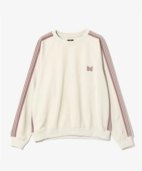 NEEDLES/TRACK CREW NECK SHIRT - POLY SMOOTH - Ivory