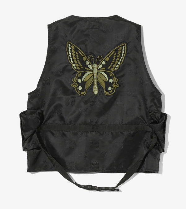 NEEDLES RADIO PAPILLON JACQUARD SATEEN Black Vest
