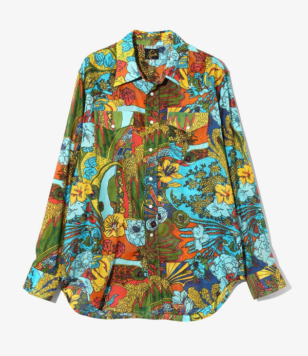 NEEDLES/WESTERN SHIRT - PRINTED COTTON LAWN/FLORAL Western Shirt - Blue