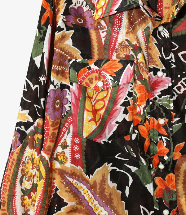NEEDLES  PRINTED COTTON LAWN FLORAL Western SHIRT