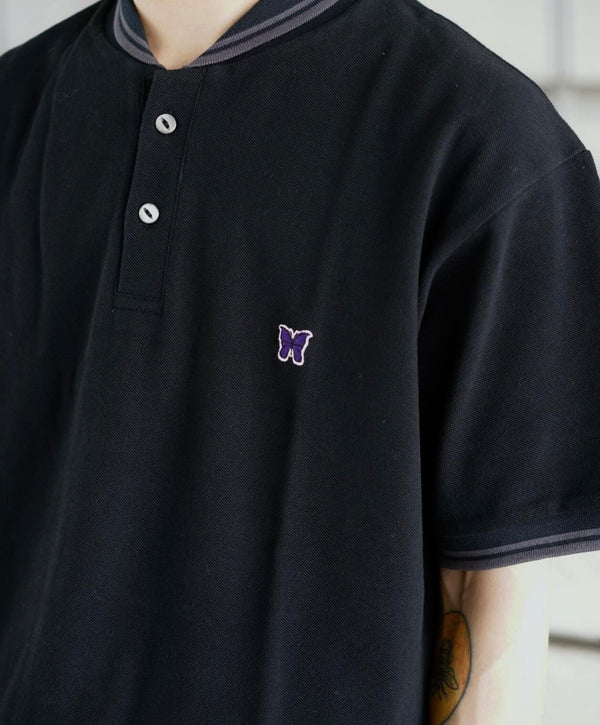 Needles × BEAVER Exclusive Shawl Collar Polo Shirt Black
