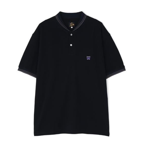 Needles × BEAVER Exclusive Shawl Collar Polo Shirt Black
