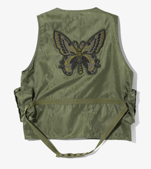 NEEDLES RADIO PAPILLON JACQUARD SATEEN Olive Vest