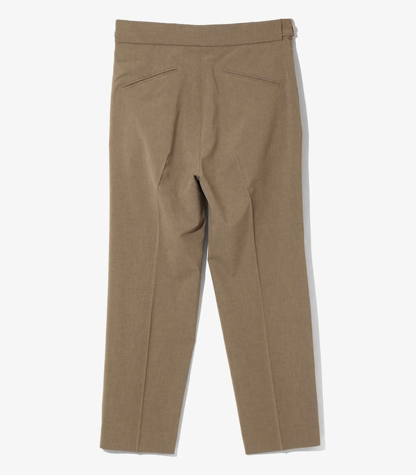 NEEDLES TUCKED POLY CLOTH Brown SIDE TAB TROUSER