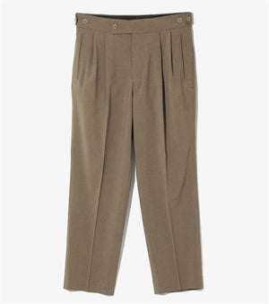NEEDLES/TUCKED SIDE TAB TROUSER - POLY CLOTH - Brown