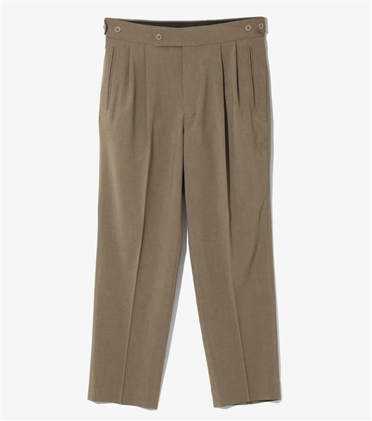 NEEDLES/TUCKED SIDE TAB TROUSER - POLY CLOTH - Brown