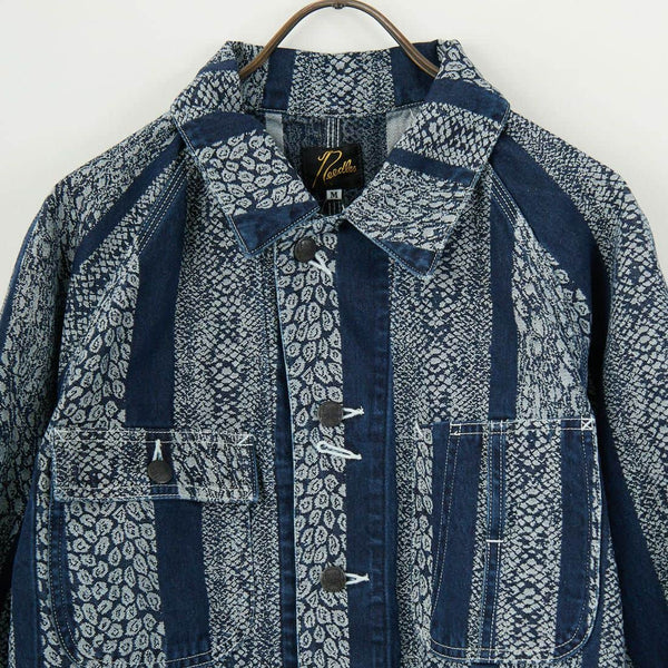 Needles 10oz Denim Python Jacquard Short Coverall Jacket