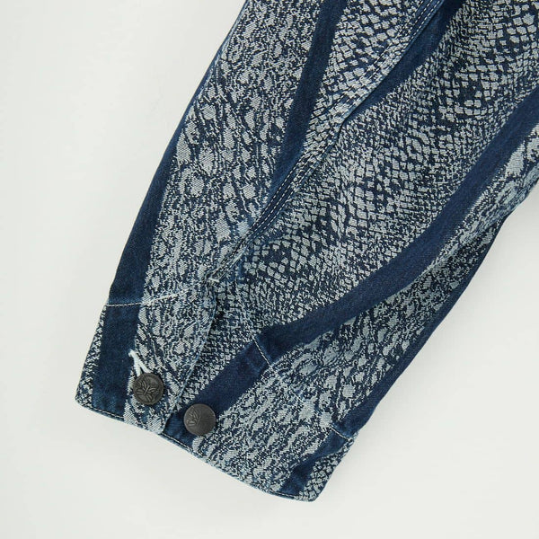 Needles 10oz Denim Python Jacquard Short Coverall Jacket