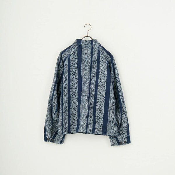 Needles 10oz Denim Python Jacquard Short Coverall Jacket