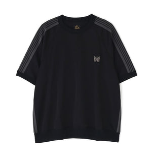 NEEDLES x BEAVER/Needles x BEAVER/Special order TRACK S/S CREW NECK SHIRT - POLY SMOOTH. -BLACK- - BLACK