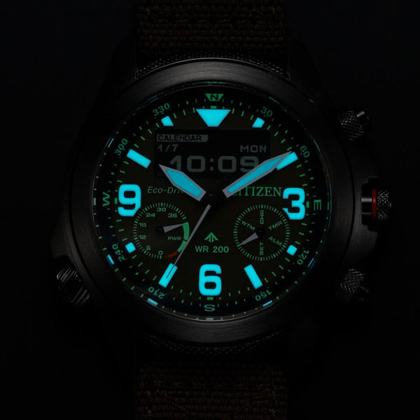 Citizen PROMASTER LAND JV1005-02W Eco-Drive Analog Digital Watch