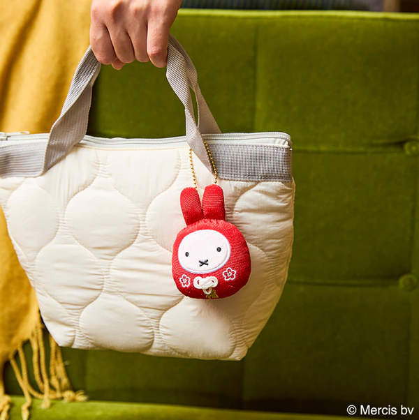 Miffy Fuku Daruma Hannari Mascot Keychain – Chirimen Style Lucky Charm
