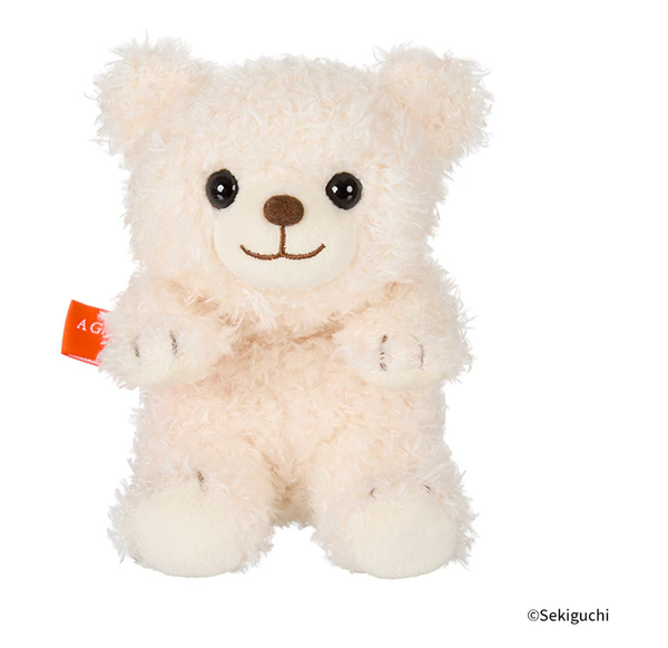 Playful Teddy Bear Mascot Keychain – White Plush Mini Toy