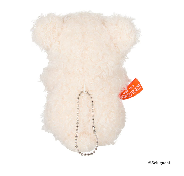 Playful Teddy Bear Mascot Keychain – White Plush Mini Toy