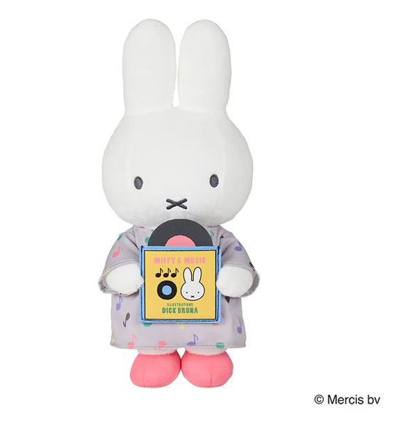 Miffy & Music Plush 2025 Edition Soft Boa Stuffed Toy with Record 28cm