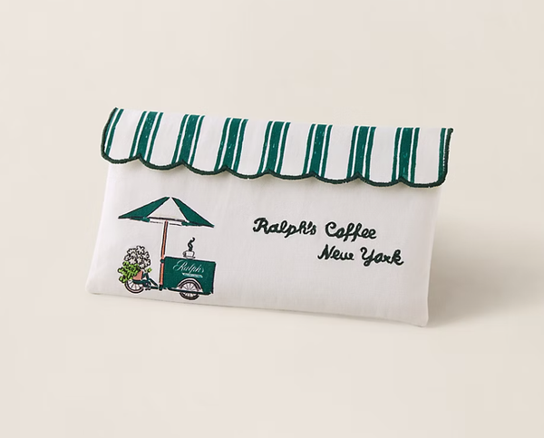 Ralph's Coffee Cotton Zip Pouch with Embroidered Logo