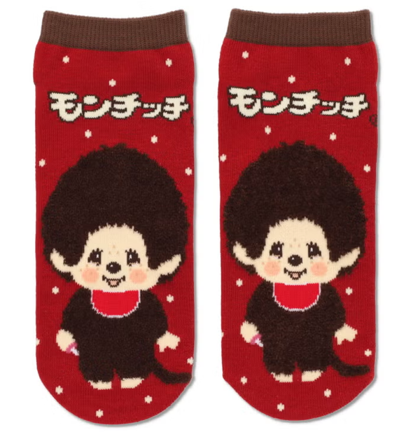 Monchhichi Ankle Socks Red Full Body Design