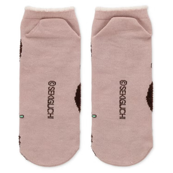 Monchhichi Face Pattern Pink Ankle Socks
