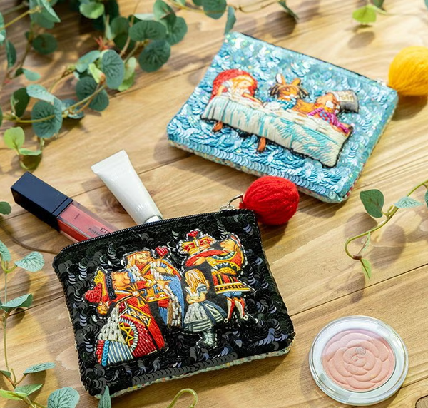 Macmillan Alice Tamaoworld Sequin Embroidered Pouch (Tea Party)