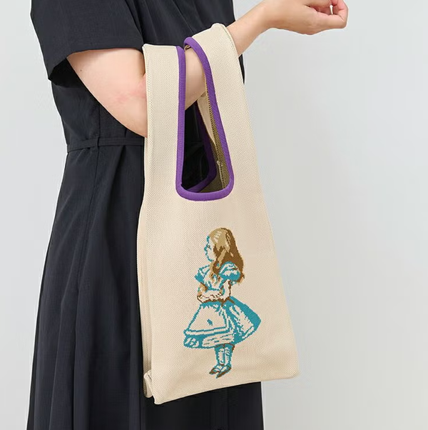 Alice in Wonderland Knit Tote Bag