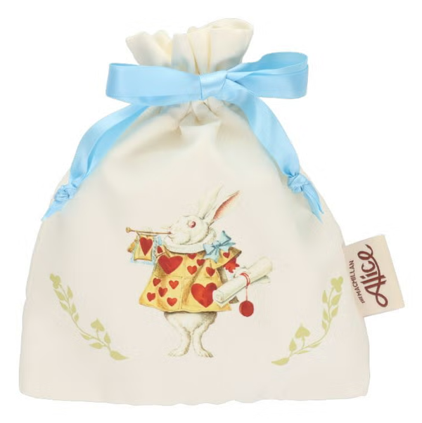 Macmillan Alice White Rabbit Drawstring Bag White