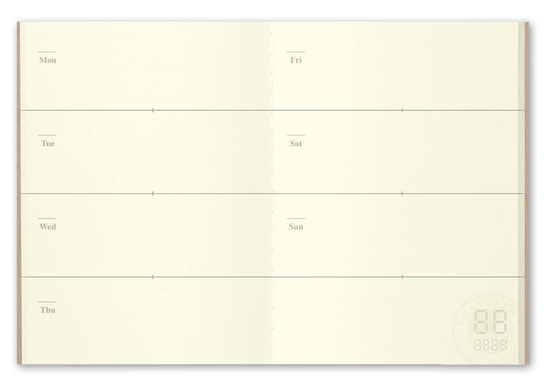 Traveler's Company Passport Size Weekly Planner Refill – Undated (2 Pack)