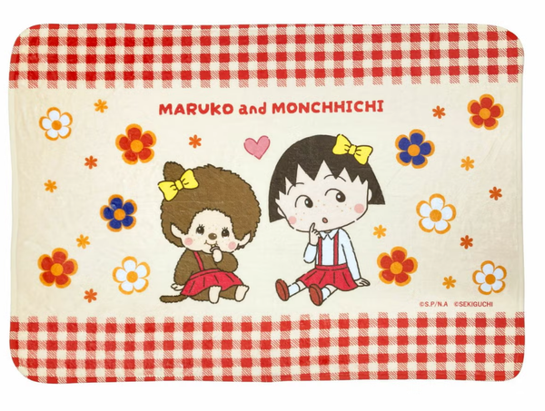 Monchhichi x Chibi Maruko-chan Panel Blanket Soft Polyester Throw