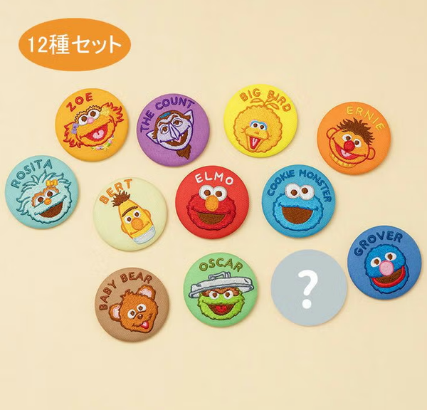 Sesame Street Trading Embroidered Tin Badge – Complete Set of 12