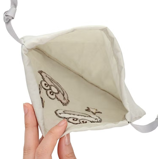 Sesame Street Embroidered Drawstring Pouch Gray