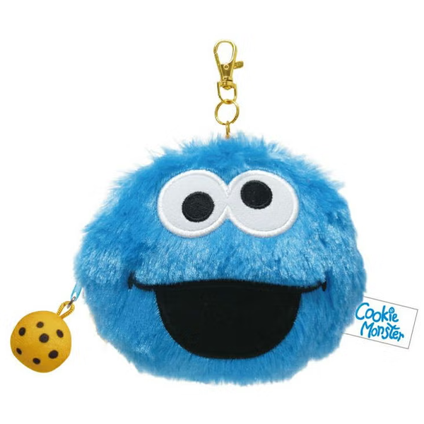 Sesame Street Cookie Monster Plush Face Pass Case with Retractable Reel