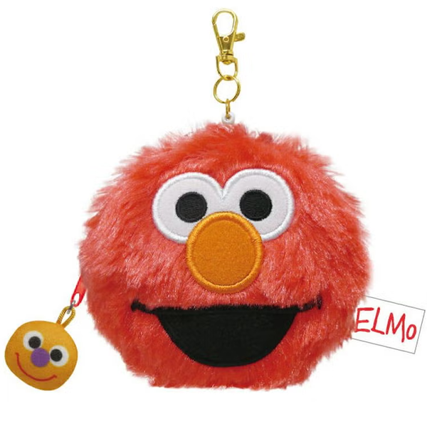 Sesame Street Elmo Plush Face Pass Case with Retractable Reel