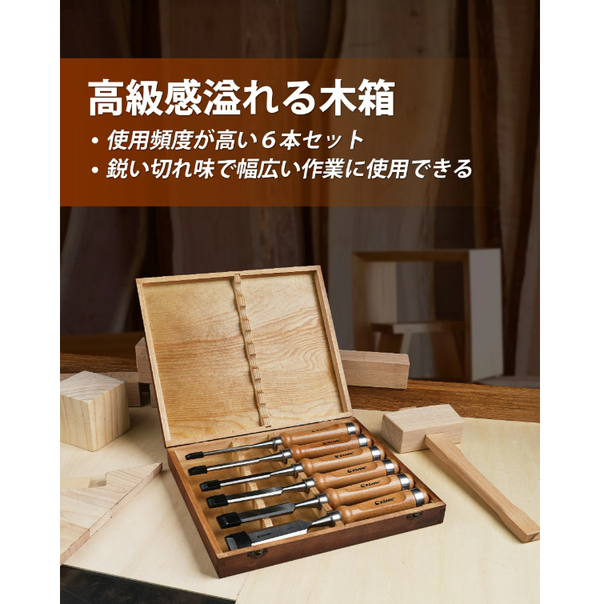 EZARC Wood Chisel Set 6 pcs
