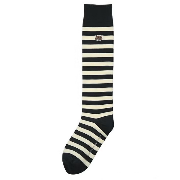 Alice × Samansa Mos2 Embroidered Border High Socks Black