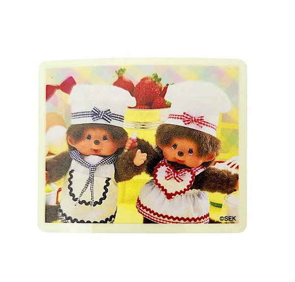 Monchhichi Glow in the Dark Sticker – Retro Photo Square Design