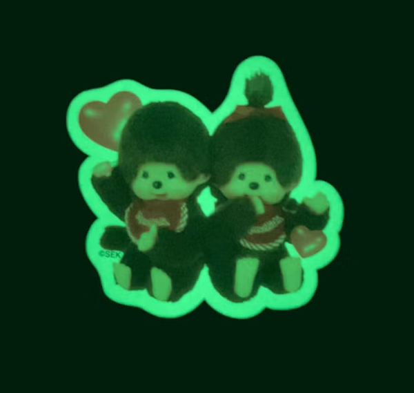 Monchhichi Glow in the Dark Sticker – Monchhichi Boy & Girl Design