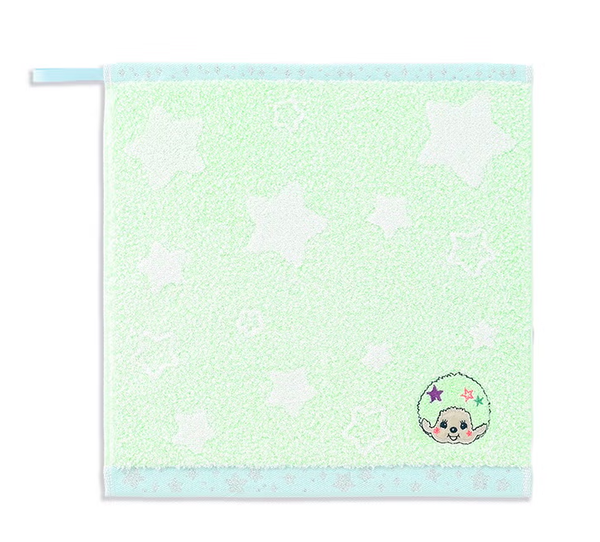 Monchhichi Loop Wash Towel Glitter Star GN Cotton Hand Towel