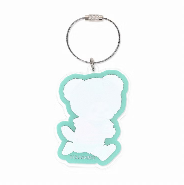 Monchhichi Tanutanu Retro Street Acrylic Ring Keychain