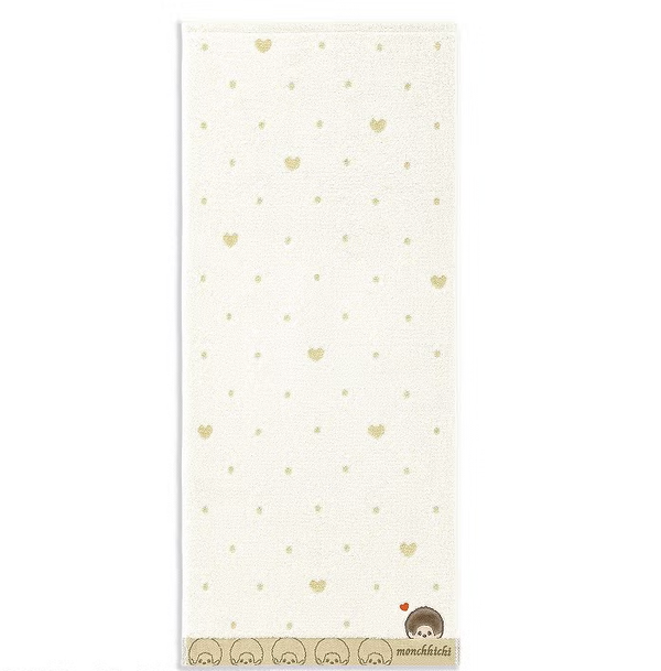 Monchhichi Dot Heart Cotton Face Towel – Ivory
