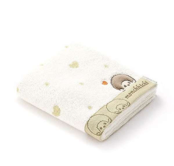 Monchhichi Dot Heart Cotton Face Towel – Ivory