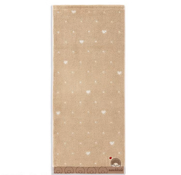 Monchhichi Dot Heart Cotton Face Towel – Brown
