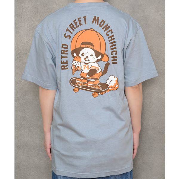 Monchhichi Retro Street Skateboard Graphic T-Shirt L Size