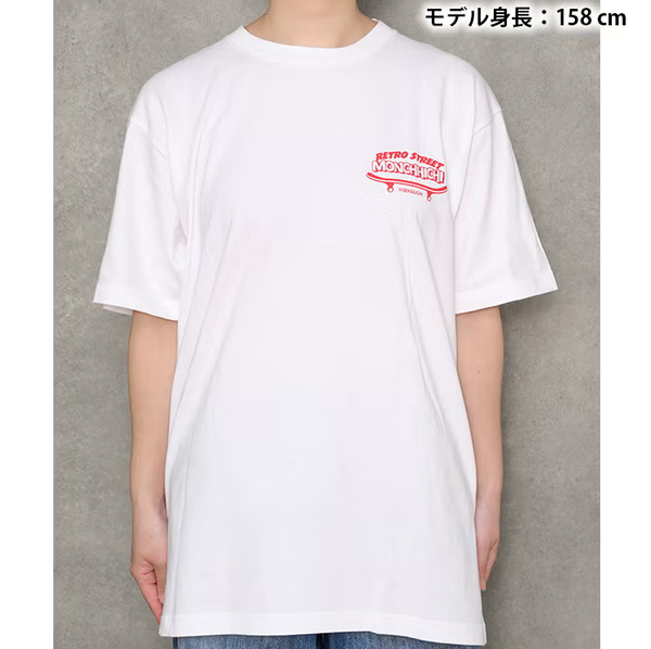 Monchhichi Retro Street Skateboard Graphic T-Shirt L Size