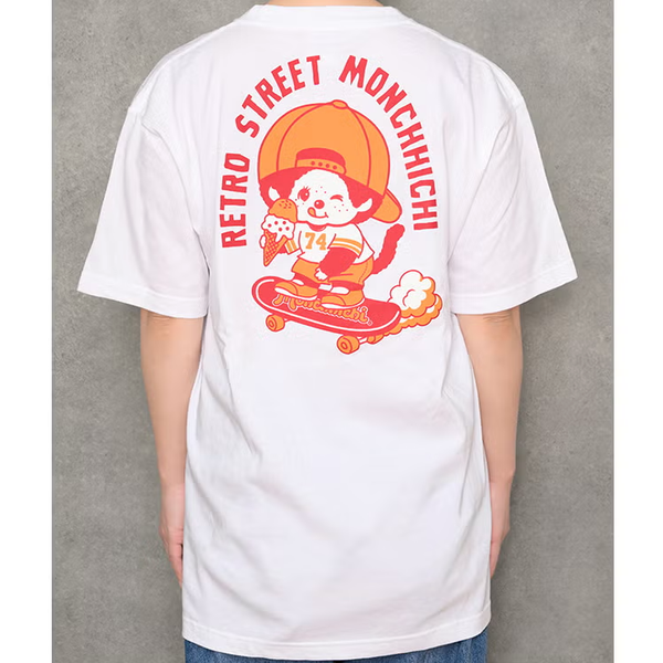 Monchhichi Retro Street Skateboard Graphic T-Shirt L Size