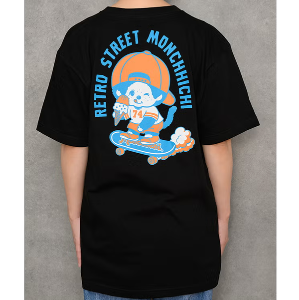 Monchhichi Retro Street Skateboard Graphic T-Shirt L Size