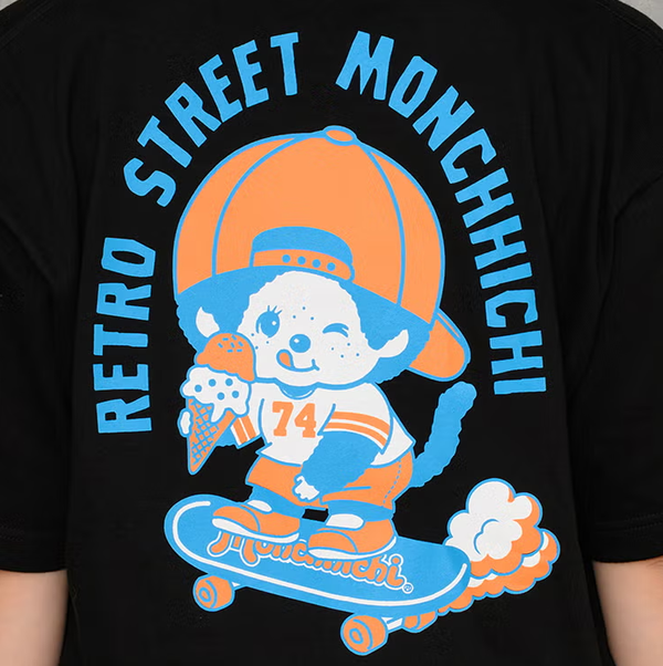 Monchhichi Retro Street Skateboard Graphic T-Shirt L Size