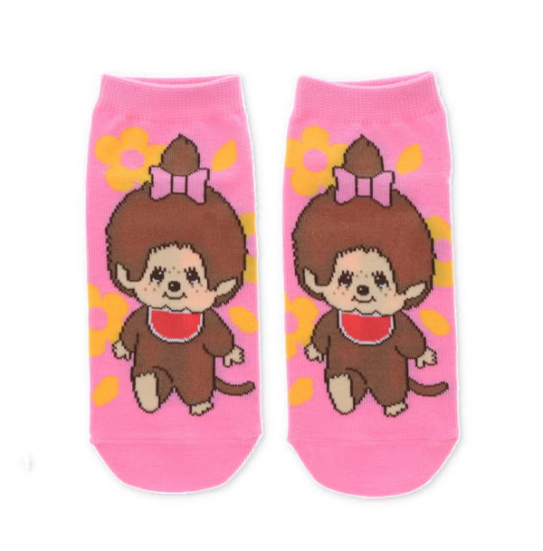 Monchhichi Floral Pink Ankle Socks