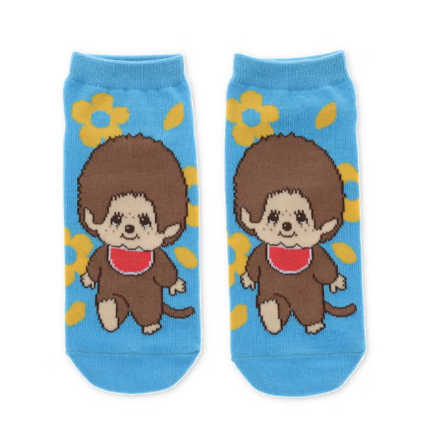 Monchhichi Floral Blue Ankle Socks
